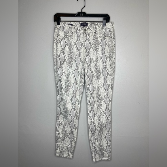 NYDJ New Snakeskin Ami Skinny Ankle high Waist Pants Sz 4 Fall Tummy Tuck - Picture 1 of 8